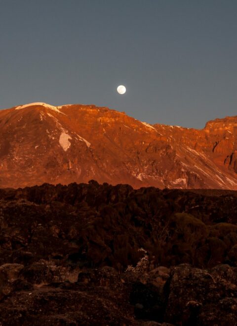 At the end of Day 3 sunset Shira 2 camp II